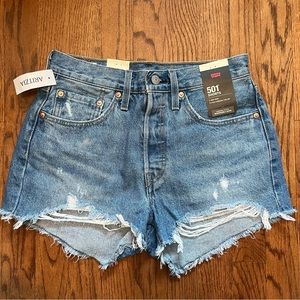 levi’s 501 original jean high waisted denim shorts